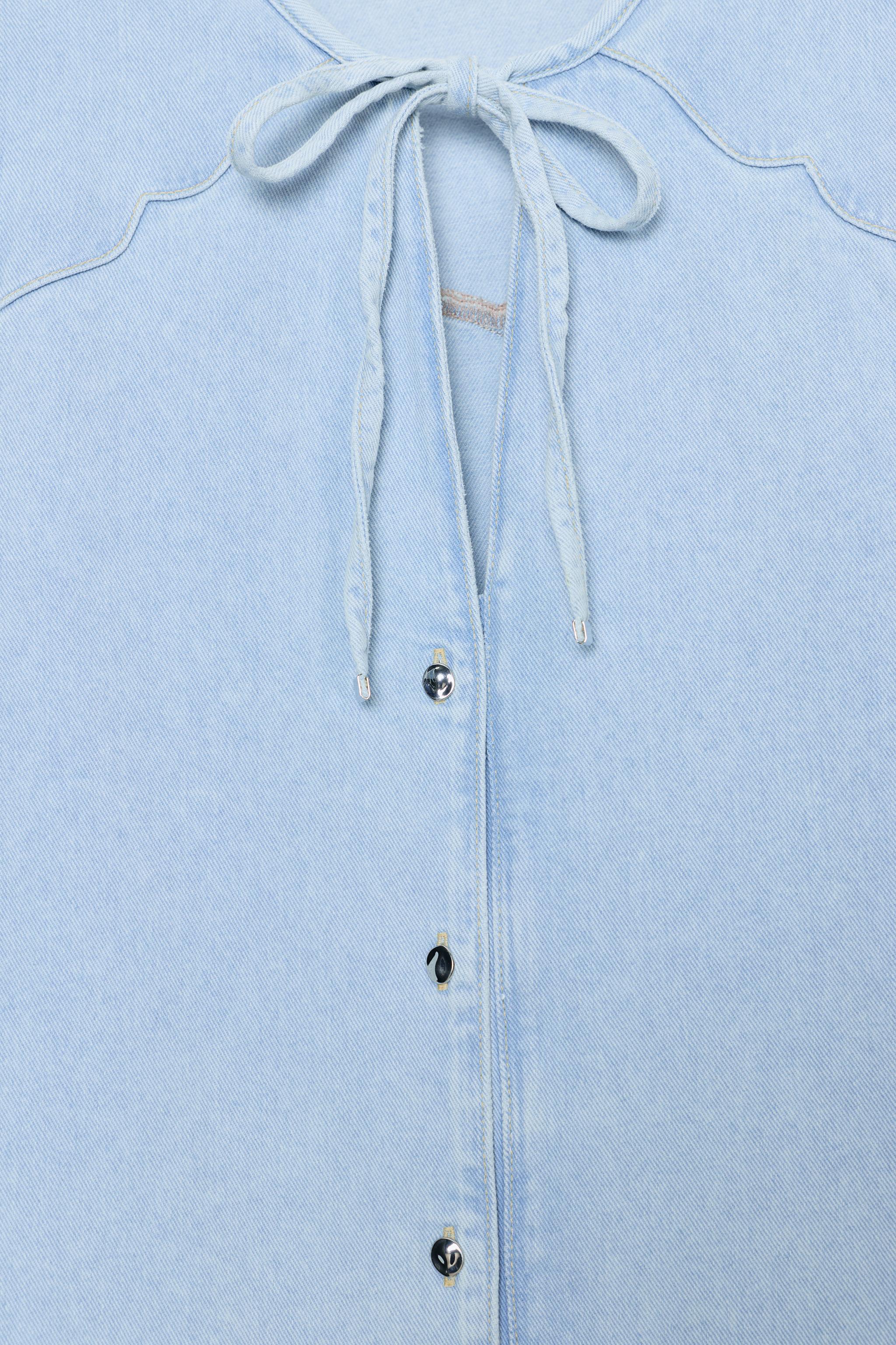 CHEMISE Z1975 EN DENIM AVEC NŒUD